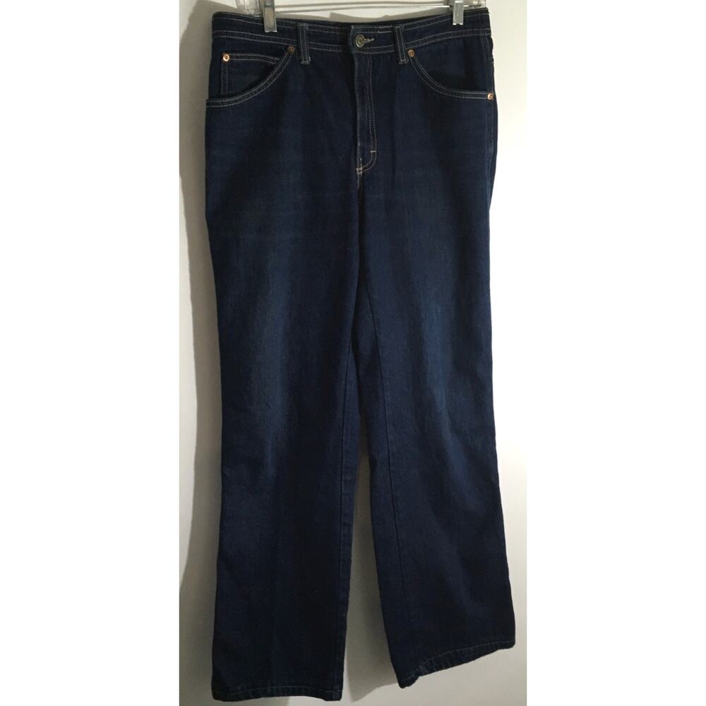 Vintage 80s Oscar Del La Renta Women's Size 34 Straight Wide Leg Denim Jean